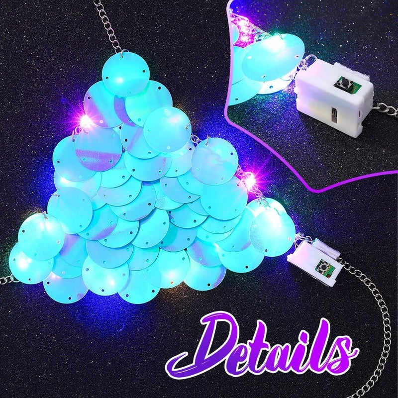 REETAN Light Up Bra Top Sequin Rave Led Body Accessories for Women - Image 3